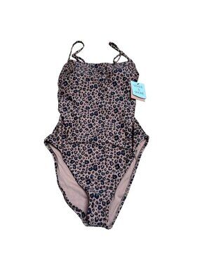 Shade & Shore Women's Swimsuit Size M Long, Cheetah Print, High Leg